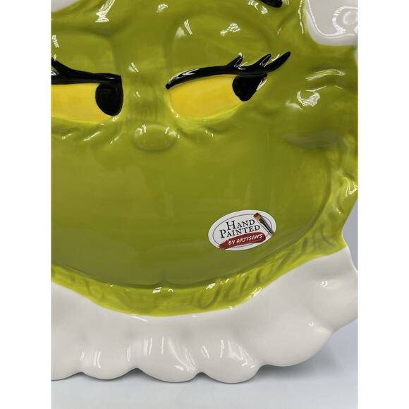 Zrike Brands Dr. Seuss The Grinch Santa Hand Painted Platter 2025 NEW!!! - Picture 3 of 8